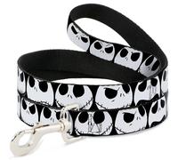 Dog Leash Nightmare Before Christmas 7-Jack Expressions CLOSE-UP Black/White NAR
