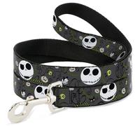 Dog Leash Nightmare Before Christmas Jack Expressions/Halloween Elements Gray WI