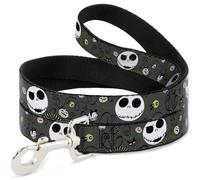 Dog Leash Nightmare Before Christmas Jack Expressions/Halloween Elements Gray WI