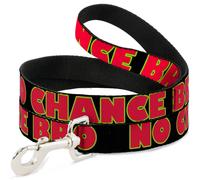 Dog Leash NO CHANCE BRO Black/Yellow/Red WIDE 1.5"