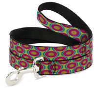 Dog Leash Ogee Lime/Blue/Fuchsia/Orange WIDE 1.5"