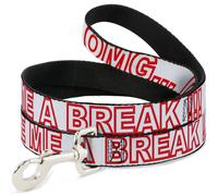 Dog Leash OMG…GIVE ME A BREAK White/Red