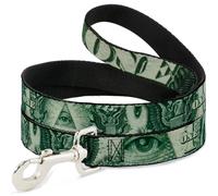 Dog Leash One Dollar Bill Eye of Providence/Bald Eagle CLOSE-UP NARROW 0.5"