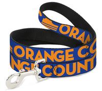 Dog Leash ORANGE COUNTY/Wave Icon Blue/Orange WIDE 1.5"