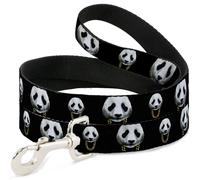 Dog Leash Panda w/Gold Chain Black