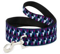 Dog Leash Peaks Turquoise/Fuchsia/Black/White NARROW 0.5"
