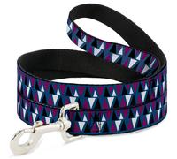 Dog Leash Peaks Turquoise/Fuchsia/Black/White WIDE 1.5"