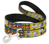 Dog Leash PEANUTS Gang FEATURING GOOD OL CHARLIE BROWN Character Poses Yellow/Mu
