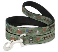 Dog Leash Peanuts HAPPY CAMPER BEAGLE SCOUTS Scenes WIDE 1.5"