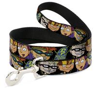 Dog Leash ROCKET POWER RP Logo/4-Character Faces CLOSE-UP Black/Green/Blue