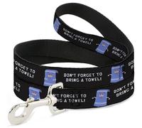 Dog Leash South Park Towlie DON’T FORGET TO BRING A TOWEL Pose Black WIDE 1.5"