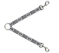 Dog Leash Splitter BD Logo/American Stripe Flag White/Black