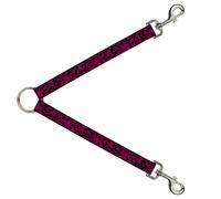 Dog Leash Splitter BD Logo Scattered Black/Fuchsia