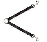 Dog Leash Splitter BD Monogram Black/Multi Neon