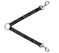 Dog Leash Splitter BD Skull LIVE FAST AS LIGHTNING Black/Light Orange