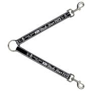 Dog Leash Splitter BD Skull MAKE YOUR FATE Black/White