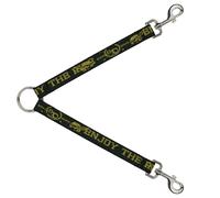 Dog Leash Splitter BD Winged Skull ENJOY THE RIDE Olive/Lime Green