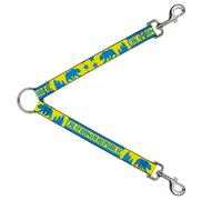 Dog Leash Splitter CALIFORNIA REPUBLIC/Bear/Stars Silhouette Yellow/Blue