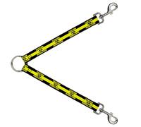 Dog Leash Splitter CAUTION BIOHAZARD Black/Yellow
