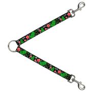 Dog Leash Splitter Christmas Collage Black/White/Green/Red