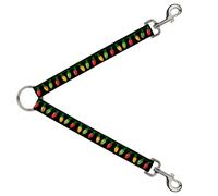 Dog Leash Splitter Christmas Lights Black/Multi Color