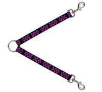 Dog Leash Splitter Corset Lace Up Black/Fuchsia