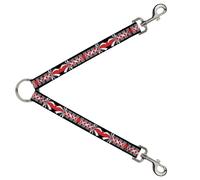 Dog Leash Splitter Corset Lace Up w/Bow Black/Red
