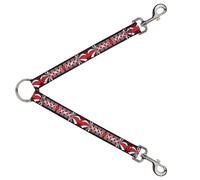 Dog Leash Splitter Corset Lace Up w/Bow Red Plaid/Red
