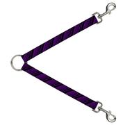 Dog Leash Splitter Diagonal Stripes Black/Purple