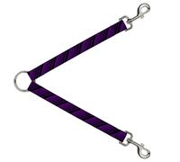 Dog Leash Splitter Diagonal Stripes Purples
