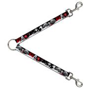 Dog Leash Splitter Fright Night Black/White/Red