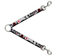 Dog Leash Splitter Fright Night White/Black/Red