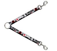 Dog Leash Splitter Fright Night White/Black/Red