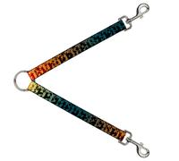 Dog Leash Splitter Geometric Transition Blues/Reds/Orange/Yellows