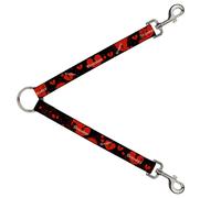 Dog Leash Splitter Heart Breaker Black/White/Red