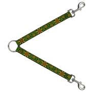 Dog Leash Splitter Holiday Holly Green/Gold/Red