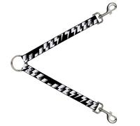 Dog Leash Splitter Lightning Bolts Sketch Black/White