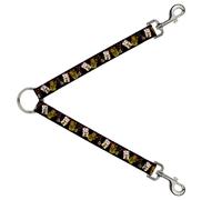 Dog Leash Splitter Maneki Neko Lucky Cats Gold/Black/White