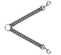 Dog Leash Splitter Mud Flap Girl Diamonds Black/White