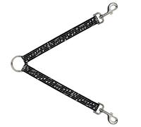 Dog Leash Splitter Music Notes Black/White