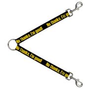 Dog Leash Splitter NO THANKS, I'M GOOD Black/Gold