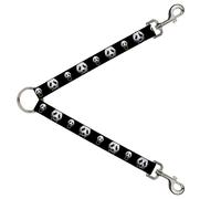 Dog Leash Splitter Panda w/Gold Chain Black