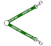 Dog Leash Splitter Pet Quote ADOPT ME Green/White