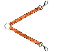 Dog Leash Splitter Plaid X4 Oranges/White