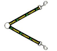 Dog Leash Splitter RRRAWR Dinosaur Black/Green/Yellow