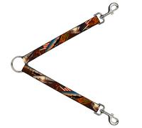 Dog Leash Splitter Surfboard Cali Scenes/US Flag Stacked Brown