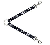 Dog Leash Splitter Zodiac Aquarius Symbol/Constellations Black/White