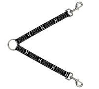 Dog Leash Splitter Zodiac PISCES/Symbol Black/White