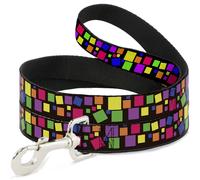 Dog Leash Squares Black/Multi Color