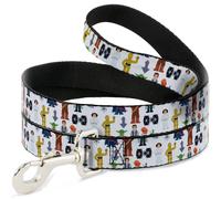 Dog Leash Star Wars Classic Characters and Icons Collage White WIDE 1.5"